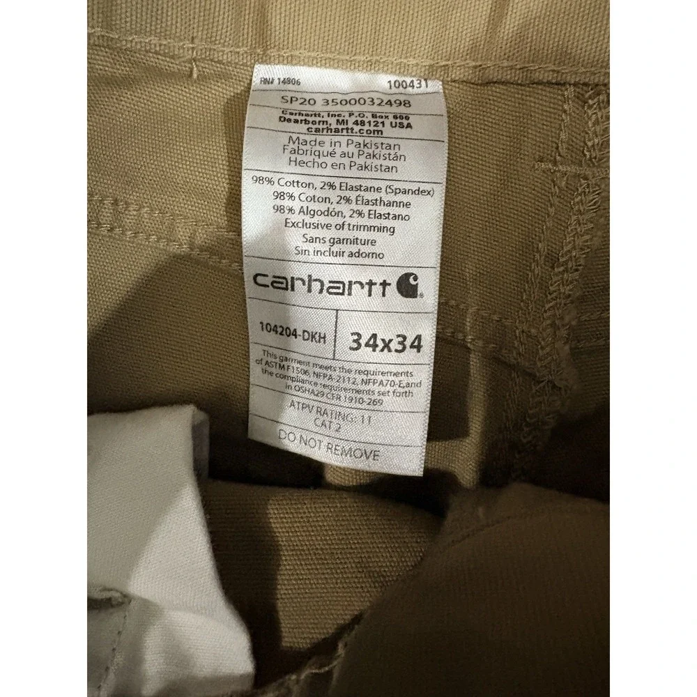 Carhartt FR Canvas Cargo‎ Pants 33x32 NFP Cat 2 104204-DKH